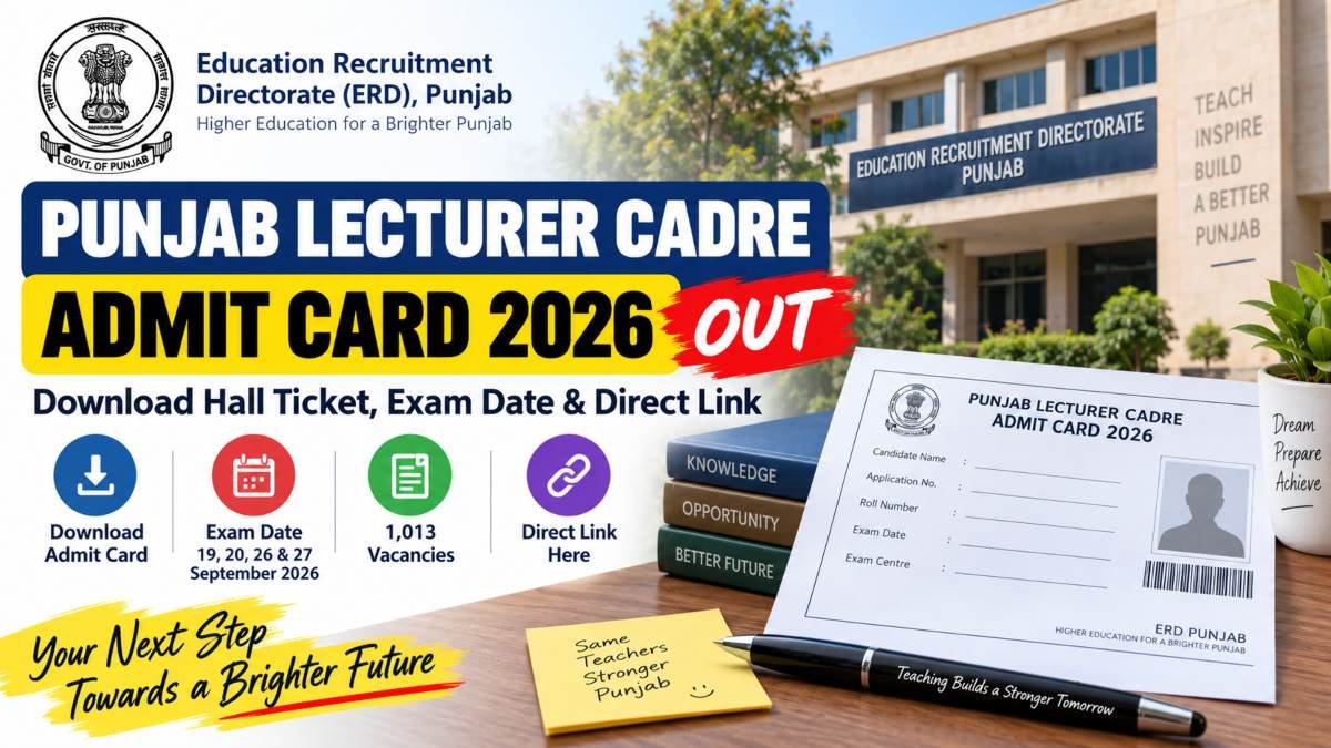 Punjab Lecturer Cadre Admit Card 2026