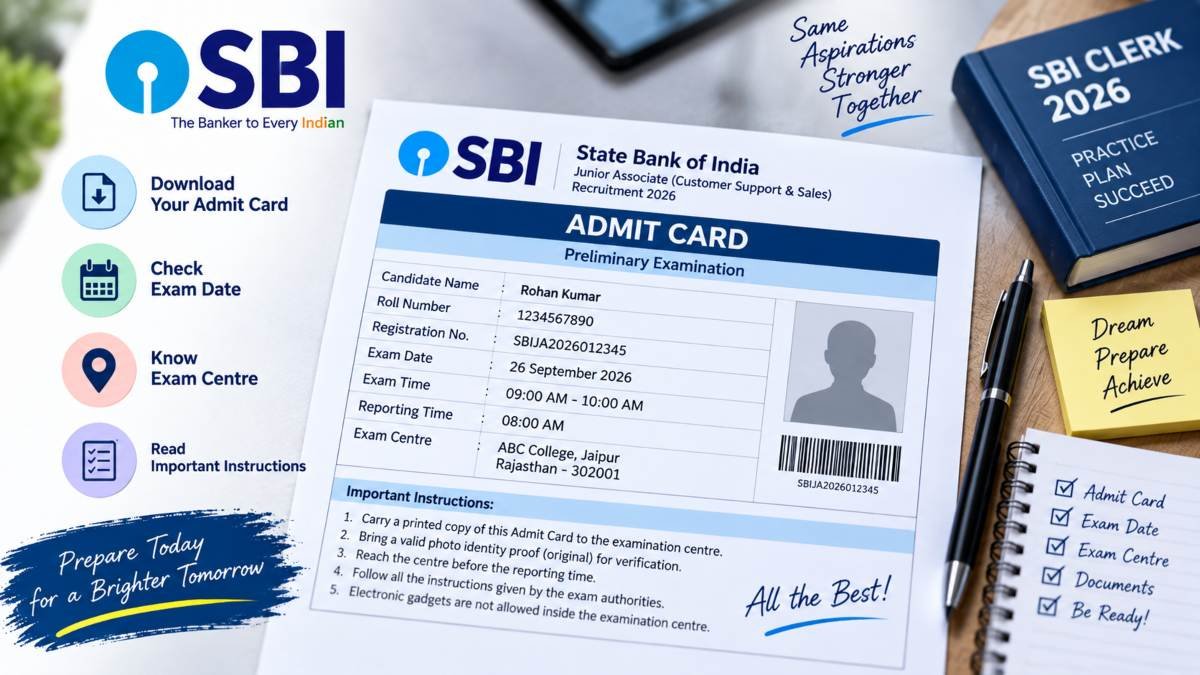 SBI Clerk Admit Card 2026
